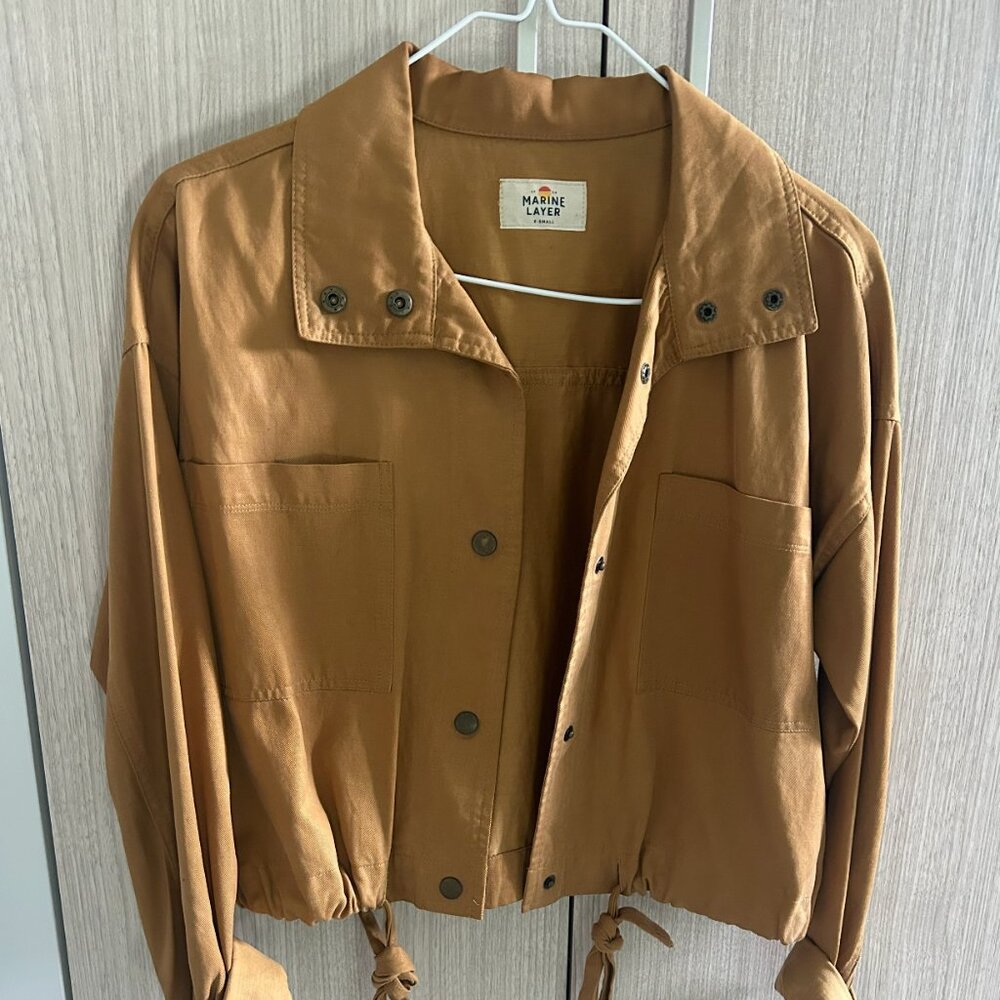 Marine Layer Cropped Mustard Lightweight Jacket (XS)